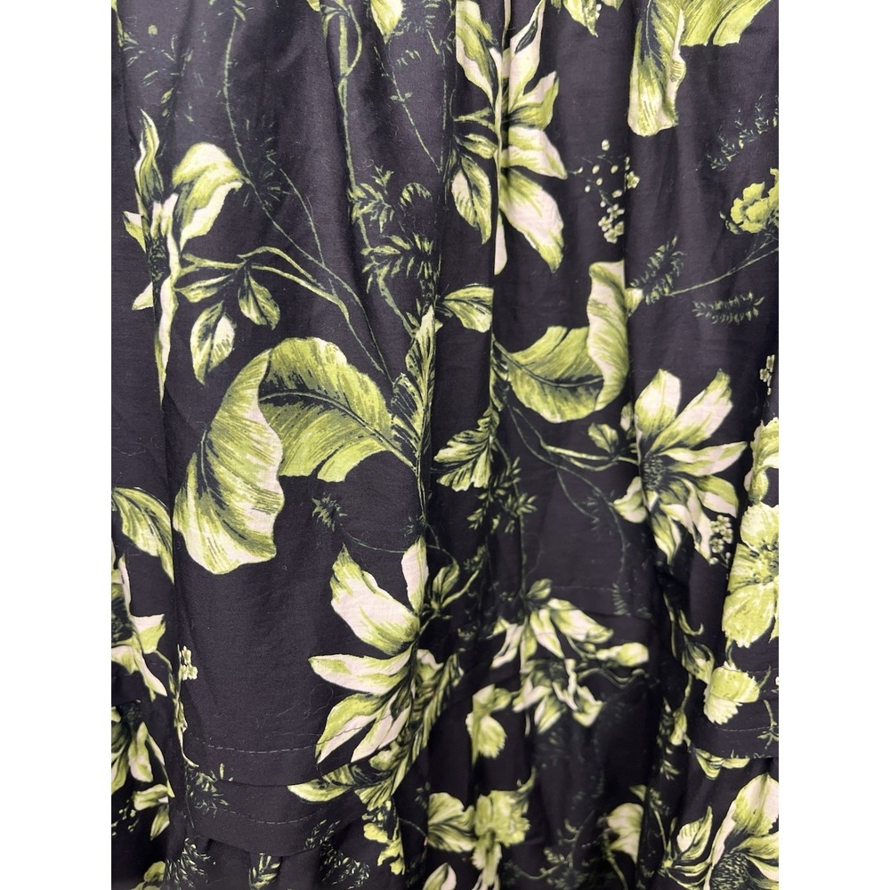 Anthropologie The Somerset Maxi Dress Floral Print Tiered Black Green Medium - Picture 4 of 12